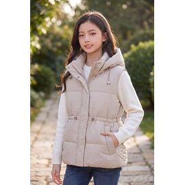 Фотография Жилетка детская на девочку W25 beige р.140-164 "Delfinka" недорого оптом от прямого поставщика