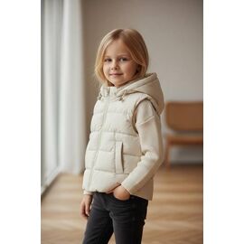 Фотография Жилетка детская на девочку W27 l.beige р.92-116 "Delfinka" недорого оптом от прямого поставщика