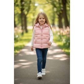 Фотография Жилетка детская на девочку W27 pink р.92-116 "Delfinka" недорого оптом от прямого поставщика