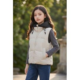 Фотография Жилетка детская на девочку W30 l.beige р.116-140 "Delfinka" недорого оптом от прямого поставщика