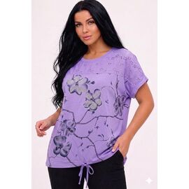 Фотография Футболка женская 26017 lilac р.52-56 "Elena&Vika" недорого оптом от прямого поставщика