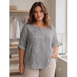 Фотография Футболка женская 26033 grey р.52-56 "Elena&Vika" недорого оптом от прямого поставщика
