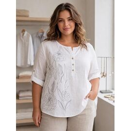 Фотография Футболка женская 26033 white р.52-56 "Elena&Vika" недорого оптом от прямого поставщика