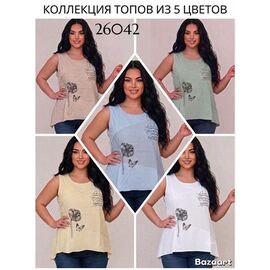 Фотография Майка женская 26042 d.beige р.52-56 "Elena&Vika" недорого оптом от прямого поставщика