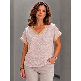 Фотография Футболка женская 26045 beige р.52-56 "Elena&Vika" недорого оптом от прямого поставщика