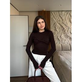 Светр жіночий 1790 brown р.42-48 "BONJOUR" недорого оптом від прямого постачальника