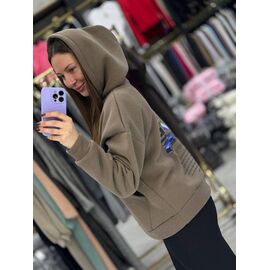 Худі жіноче 4254 khaki р.42-48 "BONJOUR" недорого оптом від прямого постачальника