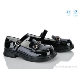 Фотография Туфли детские удобные Весна/осень ABC3683P black (6 пар р.32-37) "Clibee-ShoSho" недорого оптом от прямого поставщика