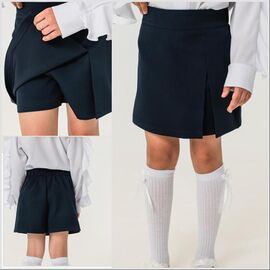 Фотография Юбка-шорты детская на девочку 8614-1 navy р.122-146 "Moda school" недорого оптом от прямого поставщика
