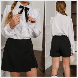 Фотография Юбка-шорты детская на девочку 8614-1 black р.122-146 "Moda school" недорого оптом от прямого поставщика