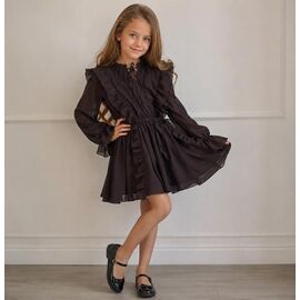 Фотография Платье детское на девочку 7351 chocolate р.122-146 "Moda school" недорого оптом от прямого поставщика