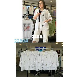 Фотография Рубашка женская 2289 white-brown р.XL-4XL "Yafeier" недорого оптом от прямого поставщика