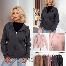 Кофта спортивна жіноча тепла 50149 l.brown р.L-4XL "Yafeier" недорого оптом від прямого постачальника