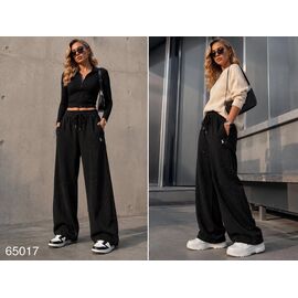 Фотография Штаны спортивные женские 65017 black р.M-XL "Yafeier" недорого оптом от прямого поставщика