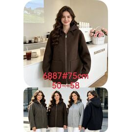 Куртка жіноча демісезонна 6887 brown р.50-58 "Yafeier" недорого оптом від прямого постачальника