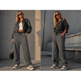 Фотография Штаны спортивные женские 89001-1 grey р.M-XL "Yafeier" недорого оптом от прямого поставщика