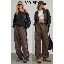 Фотография Штаны спортивные женские 89018D brown р.M-XL "Yafeier" недорого оптом от прямого поставщика