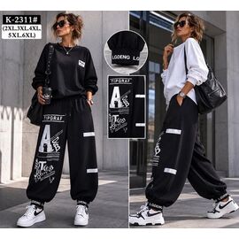 Фотография Штаны спортивные женские K2311 black р.2XL-6XL "Yafeier" недорого оптом от прямого поставщика