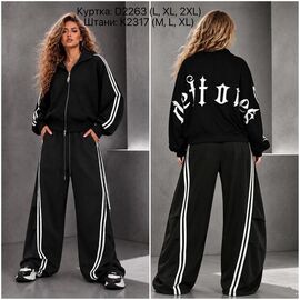 Фотография Штаны спортивные женские K2317 black р.M-XL "Yafeier" недорого оптом от прямого поставщика