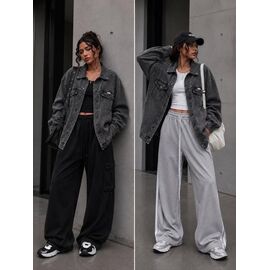 Куртка жіноча демісезонна Y171 grey р.L-XL "Yafeier" недорого оптом від прямого постачальника