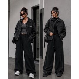 Куртка жіноча демісезонна Y176 black р.L-XL "Yafeier" недорого оптом від прямого постачальника