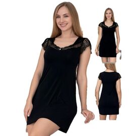 Нічня жіноча 10738 black р.M-XL "Cotpark" недорого оптом від прямого постачальника