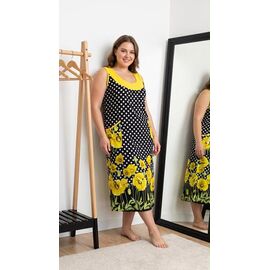 Жіночий сарафан 6256 black-yellow р.54-60 "Cotpark" недорого оптом від прямого постачальника