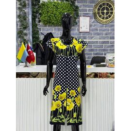 Халат жіночий 6068 black-yellow р.50-56 "Cotpark" недорого оптом від прямого постачальника