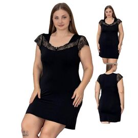 Нічня жіноча 10738B black р.2XL-5XL "Cotpark" недорого оптом від прямого постачальника
