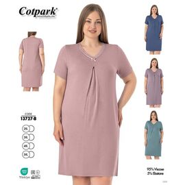 Нічня жіноча 13727B blue р.2XL-5XL "Cotpark" недорого оптом від прямого постачальника