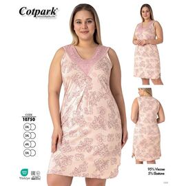 Нічня жіноча 10750 beige р.2XL-5XL "Cotpark" недорого оптом від прямого постачальника