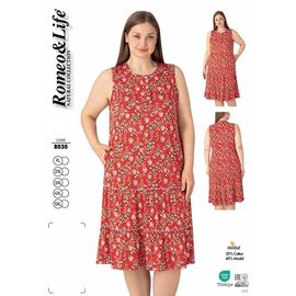 Жіночий сарафан 8030 red р.XL-5XL "Cotpark" недорого оптом від прямого постачальника
