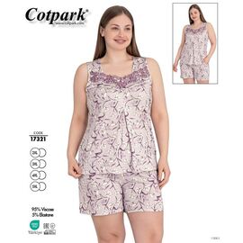Піжама легка жіноча 17321 lilac р.2XL-5XL "Cotpark" недорого оптом від прямого постачальника
