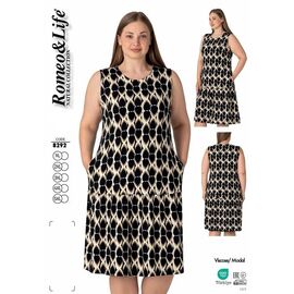 Нічня жіноча 8292 black-beige р.XL-5XL "Cotpark" недорого оптом від прямого постачальника