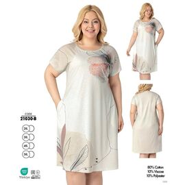 Нічня жіноча 21030B white р.2XL-5XL "Cotpark" недорого оптом від прямого постачальника