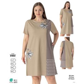 Нічня жіноча 21053 beige р.XL-4XL "Cotpark" недорого оптом від прямого постачальника