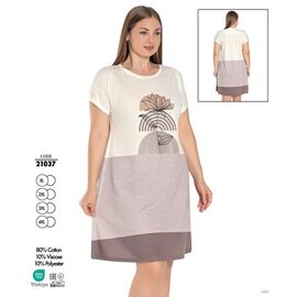 Нічня жіноча 21037 beige р.XL-4XL "Cotpark" недорого оптом від прямого постачальника