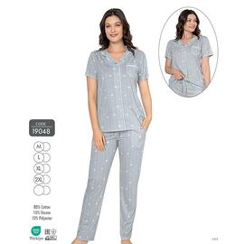 Піжама легка жіноча 19048 grey р.M-2XL "Cotpark" недорого оптом від прямого постачальника