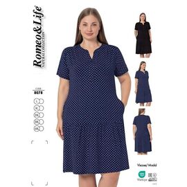 Фотография Платье летнее женское 8078 navy р.L-4XL "Cotpark" недорого оптом от прямого поставщика