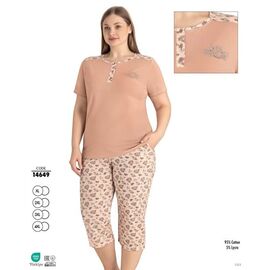 Піжама легка жіноча 14649 beige р.XL-4XL "Cotpark" недорого оптом від прямого постачальника