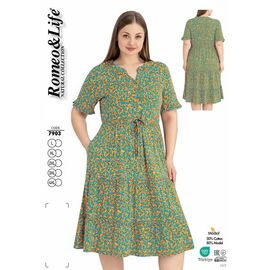 Сукня літня жіноча 7903 yellow р.L-4XL "Cotpark" недорого оптом від прямого постачальника