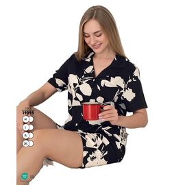 Піжама легка жіноча 19095 black р.M-2XL "Cotpark" недорого оптом від прямого постачальника