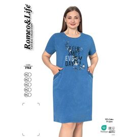 Сукня літня жіноча 7765 blue р.2XL-6XL "Cotpark" недорого оптом від прямого постачальника