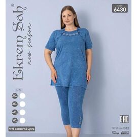 Костюм жіночий 6430 blue р.2XL-5XL "Cotpark" недорого оптом від прямого постачальника