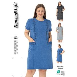 Фотография Платье летнее женское 7218 black р.2XL-6XL "Cotpark" недорого оптом от прямого поставщика