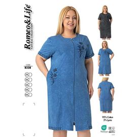 Фотография Халат женский 8228 blue р.2XL-6XL "Cotpark" недорого оптом от прямого поставщика