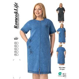 Фотография Халат женский 8227 blue р.2XL-6XL "Cotpark" недорого оптом от прямого поставщика