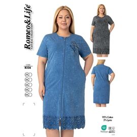 Фотография Халат женский 8226 blue р.2XL-6XL "Cotpark" недорого оптом от прямого поставщика