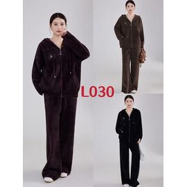 Костюм спортивний жіночий теплий L030 chocolate р.52-56 "Estima" недорого оптом від прямого постачальника