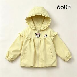 Фотография Куртка детская демисезонная на девочку 6603 yellow р.3-7 "Flong" недорого оптом от прямого поставщика